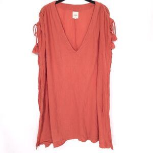 LOKIKI Women’s Dress XS/S Louise Short Kaftan Tassels Slit Side Cover Up Tunic